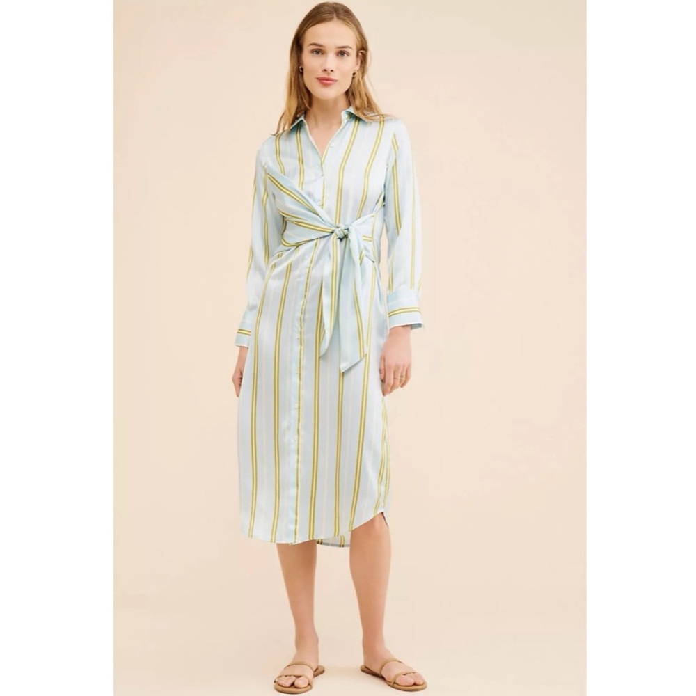Rails Lacey Shirt Dress Honeydew Stripe